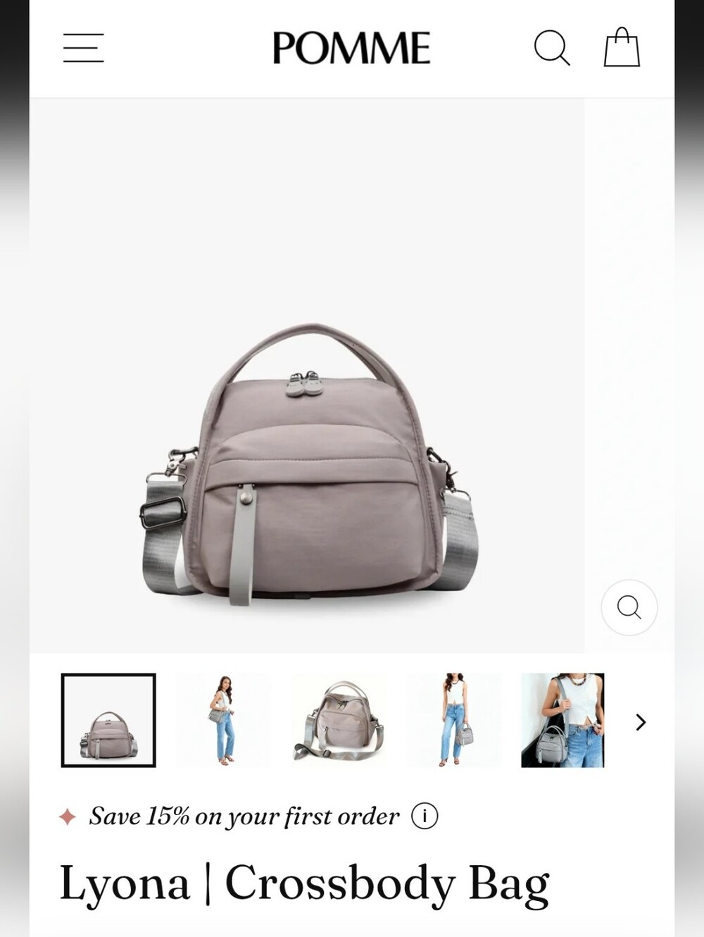 Lyona Crossbody Bag - Gray